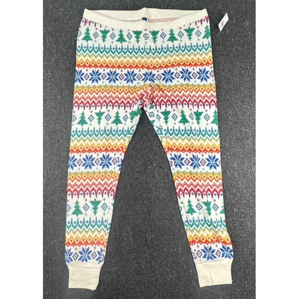 NWT Old Navy Fair Isle Tree Thermal Knit Pajama Pants Leggings Women Size XL